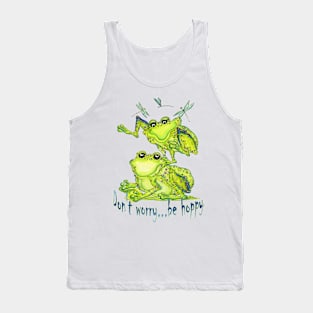 Don't Worry...Be Hoppy, Frog and Dragonfly Fun Tank Top